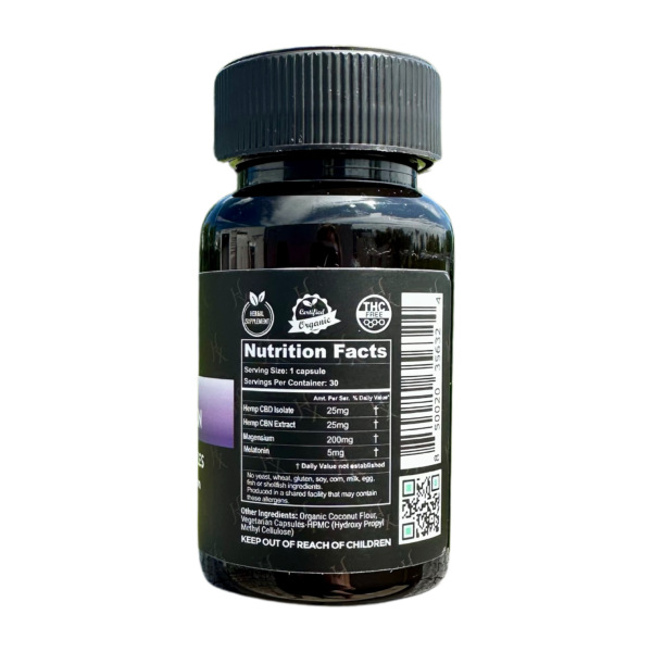 CBD+CBN Sleep Capsules Nutrition Facts